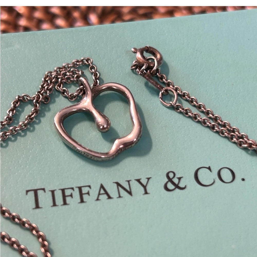 Tiffany & Co. Silver Elsa Peretti Apple Pendant Necklace 16" - Picture 4 of 9
